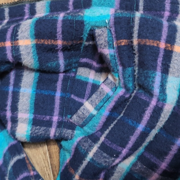 Vintage Timber Trail Flannel Fleece Lined Vest Size Large in Navy Blue - Picture 5 of 11